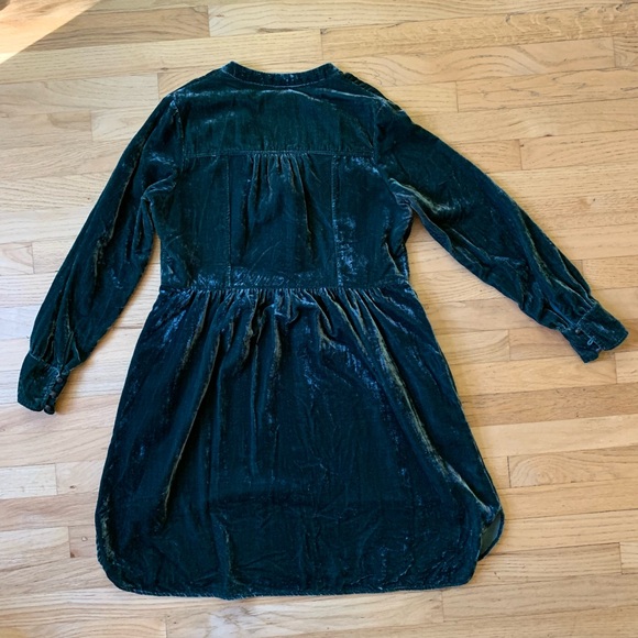 Anthropologist - Holding Horses Velvet Long Sleeve Dress in Green - Picture 7 of 8